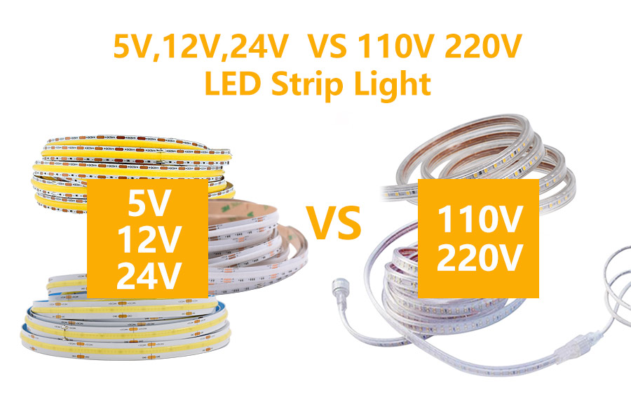 LED-Streifen 5 V vs. 12 V vs. 24 V vs. 220 V